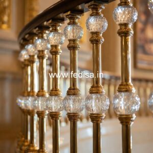 Stylish Brass Stair Railing For Interior Design Railing Design In Glass