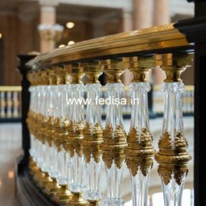 Luxury Brass Railing Design For Stair Interiors Round Balcony Glass Design