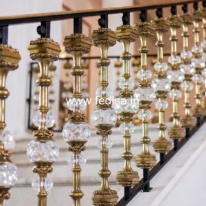 Luxury Brass Balcony Railing With Elegant Finish Pillar Railing Design