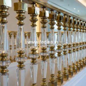 Decorative Brass Handrail With Artistic Detailing Modern Metal Railings For Stairs
