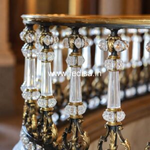 Stylish Brass Stair Railing With Premium Finish Best Glass Railing Design