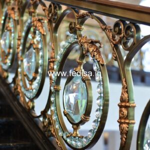 Elegant Brass Railing Design With Artistic Finish Best Staircase Railing Design