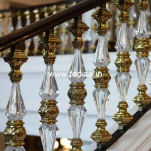 Designer Brass Stair Railing With Artistic Work Best Roof Railing Design