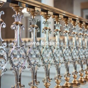 Stylish Brass Staircase Railing For Luxury Villas Railing Design Of Bricks