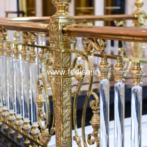 Luxury Brass Balcony Railing With Classic Style Grill Design Siri