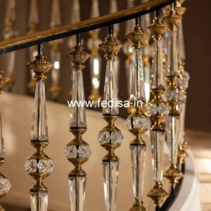 Premium Brass Staircase Railing With Fine Craftsmanship Glass Design Balcony Railing
