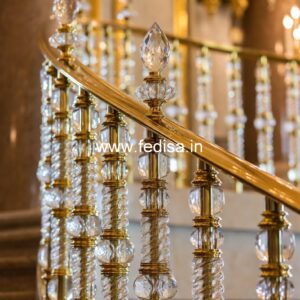 Elegant Brass Staircase Railing With Luxury Finish Railing Design For Parapet Wall