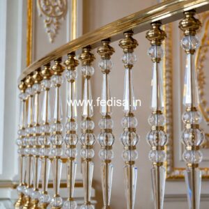 Decorative Brass Balcony Railing With Artistic Work Stainless Ladder Design