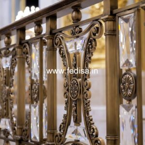Elegant Brass Handrail For Luxury Staircases Iron Front Railing Design