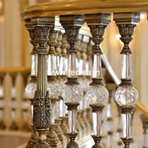 Designer Brass Handrail For Premium Staircases Iron Terrace Railing