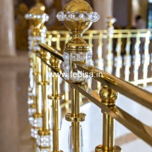 Modern Brass Stair Railing Design For Interiors Jina Steel Grill Design