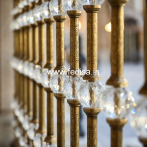 Premium Brass Handrail Design With Artistic Finish Wrought Iron Balcony Railing Design