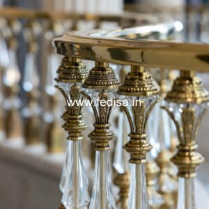 Elegant Brass Stair Railing With Classic Finish Balcony Railing Design Bricks