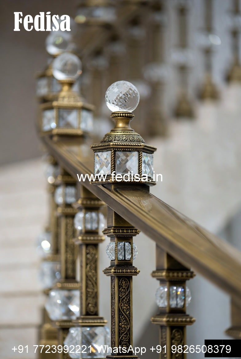 Elegant Brass Handrail Design For Interiors Village Home Railing Design