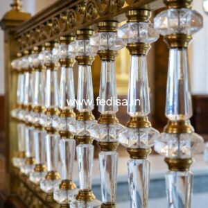 Premium Brass Balcony Railing For Homes Wood Guardrail Design