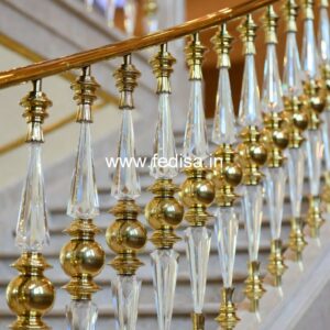 Designer Brass Handrail For Luxury Interiors Wood Railing Glass Design