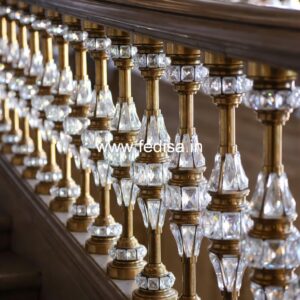 High Quality Brass Balcony Railing For Home Exterior Staircase Railing With Glass Design