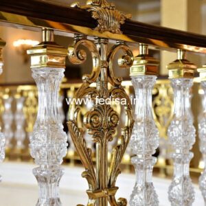 Stylish Brass Staircase Railing With Decorative Elements Aaj Ki Railing