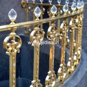 Brass Stair Railing Design With Premium Finish Modern Stainless Steel Balcony Grill Design