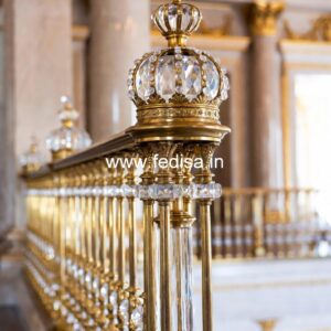Premium Brass Handrail Design For Staircases Front Glass Design For Balcony