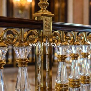 Custom Brass Staircase Railing For Homes Balcony Grill Color Design