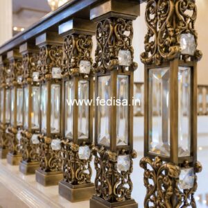 Brass Railing Design For Elegant Staircase Decor Railing Lohe Ki Design