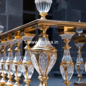 Luxury Brass Handrail For Grand Staircases New Iron Railing Design