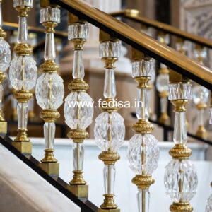 Luxury Brass Balcony Railing For Modern Architecture Home Balcony Steel Design