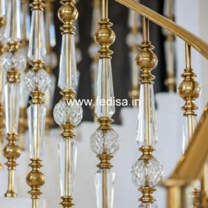 Designer Brass Stair Railing With Artistic Work Jeene Ki Railing Steel