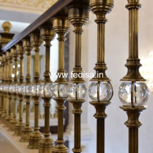 Luxury Brass Balcony Railing With Classic Style Half Wall Railing Design