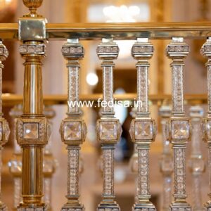 Stylish Brass Staircase Railing With Decorative Finish Iron Grill Design For Railing