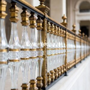 Decorative Brass Stair Railing With Elegant Finish Pipe Ki Railing Ki Design