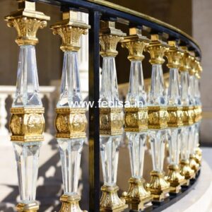 Luxury Brass Handrail Design For Staircase Interiors Simple Terrace Railing Design