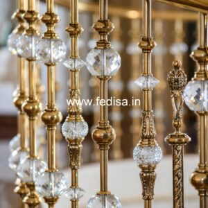 Elegant Brass Balcony Railing For Designer Interiors Steel Glass Railing Design For Balcony