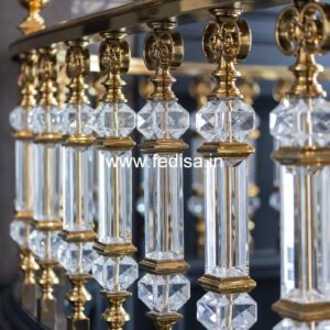 Decorative Brass Staircase Railing With Fine Finish Railing Design In Wood