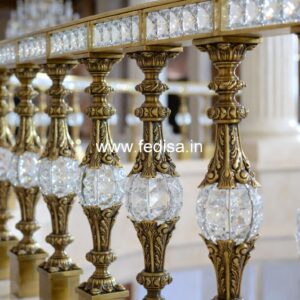 Antique Brass Staircase Railing With Elegant Style Aluminum Balcony Railing Design
