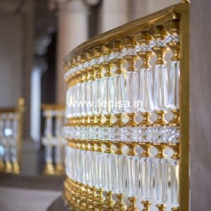 Modern Brass Railing Design With Decorative Patterns Glass Balcony Grill Design