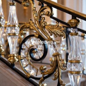 Elegant Brass Stair Railing With Classic Finish House Stainless Steel Balcony Railing Design