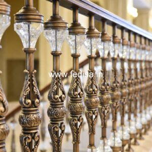 Designer Brass Staircase Railing Ideas Loha Pipe Railing Design