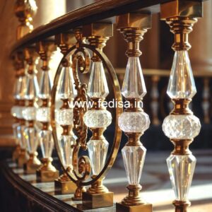 Elegant Brass Staircase Railing Design Terrace Design With Baluster