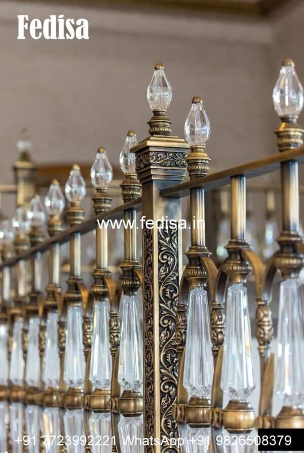 Chhat Relling Design Brass Staircase Handrail Design For Modern Villas Steel Railing Chhat ...