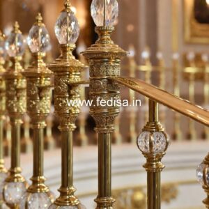 Elegant Brass Handrail Design For Premium Spaces Chhat Ka Steel Railing Design