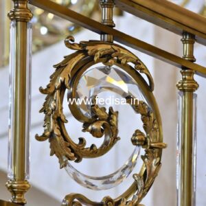 Luxury Brass Balcony Railing With Elegant Finish Square Pipe Railing Handrail