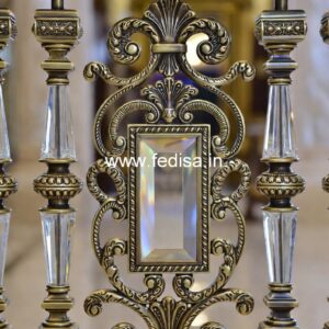 Modern Brass Staircase Railing For Stylish Homes Railing Etching Glass
