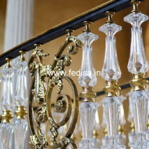 Elegant Brass Railing Design With Artistic Finish Flat Bar Railings Design