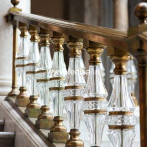 Custom Brass Railing Design For Staircase Interiors Stainless Steel Square Pipe Railing