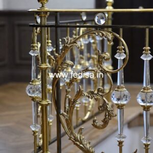 Luxury Brass Balcony Railing With Classic Style Geometric Railing Design