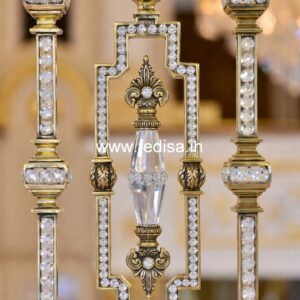 Elegant Brass Staircase Railing With Luxury Finish Railing Design For Rooftop