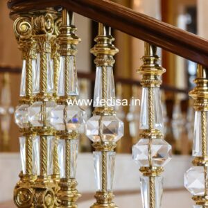 Decorative Brass Balcony Railing With Unique Design Staircase Steel Handrail Design