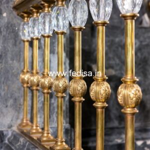 Antique Brass Staircase Railing With Classic Finish Basic Handrail Design